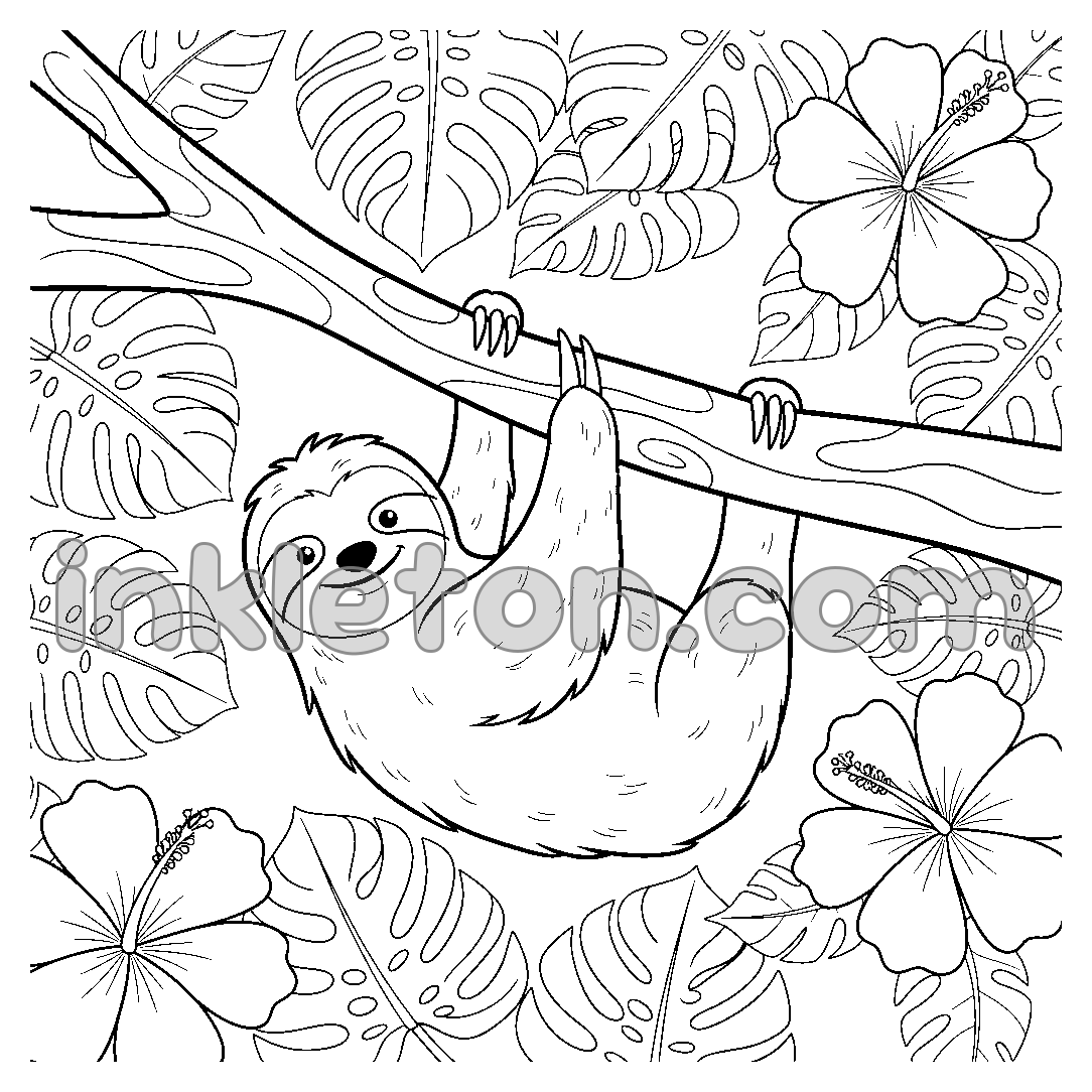 Das schläfrige Faultier im Dschungel