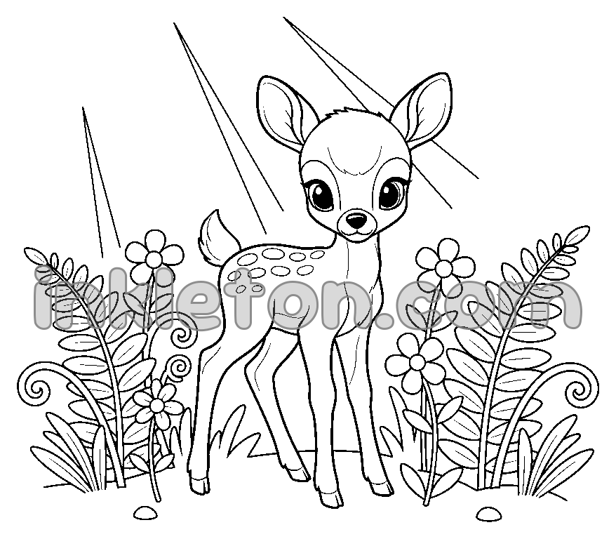A Forest Fawn in the Ferns