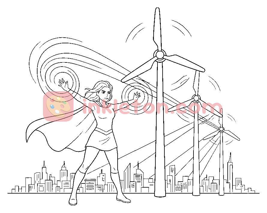 Page de coloriage L'Aero-Girl propulse la ville à imprimer