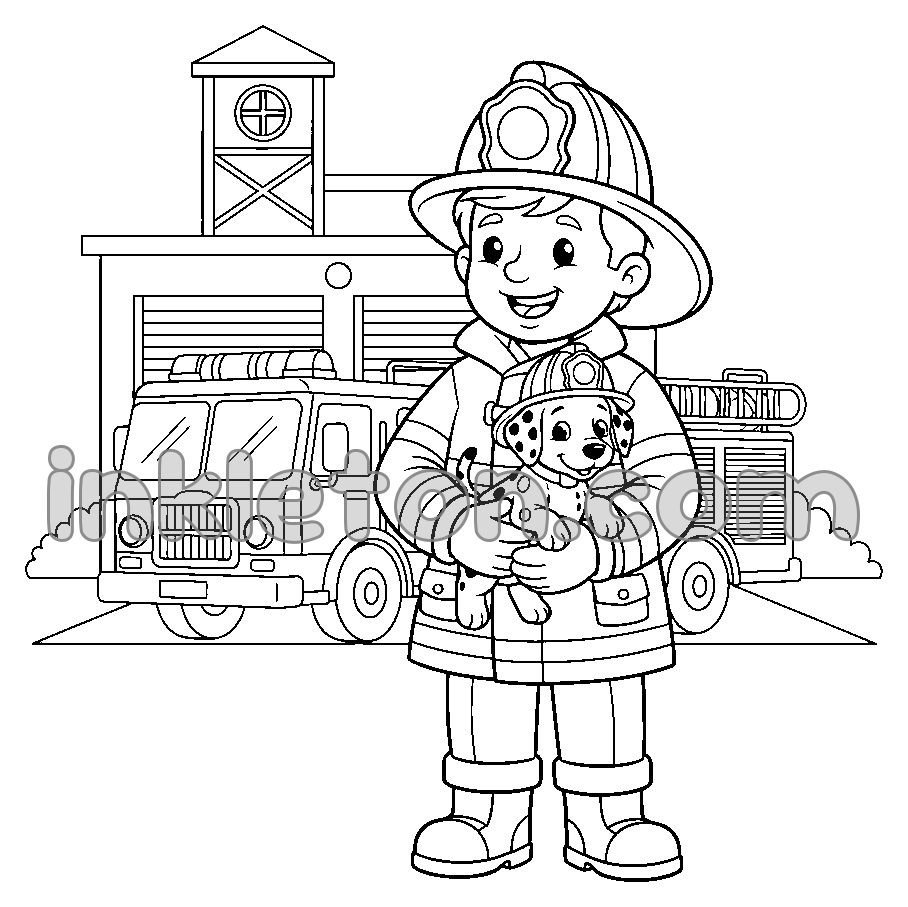 Brave Firefighter and the Station Pup