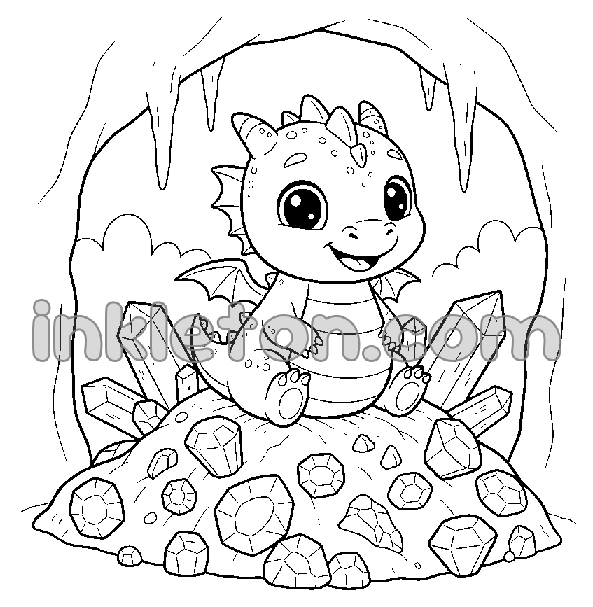 Baby Dragon's Crystal Hoard