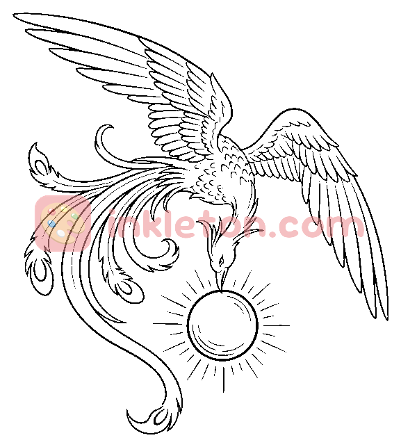 Page de coloriage Le baiser de braise du phénix à imprimer