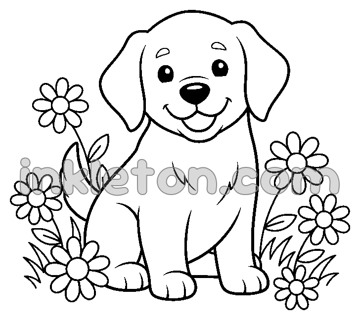 Happy Puppy in the Garden