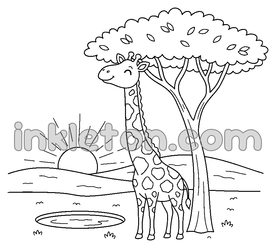 Den lekfulla Savannah-giraffen