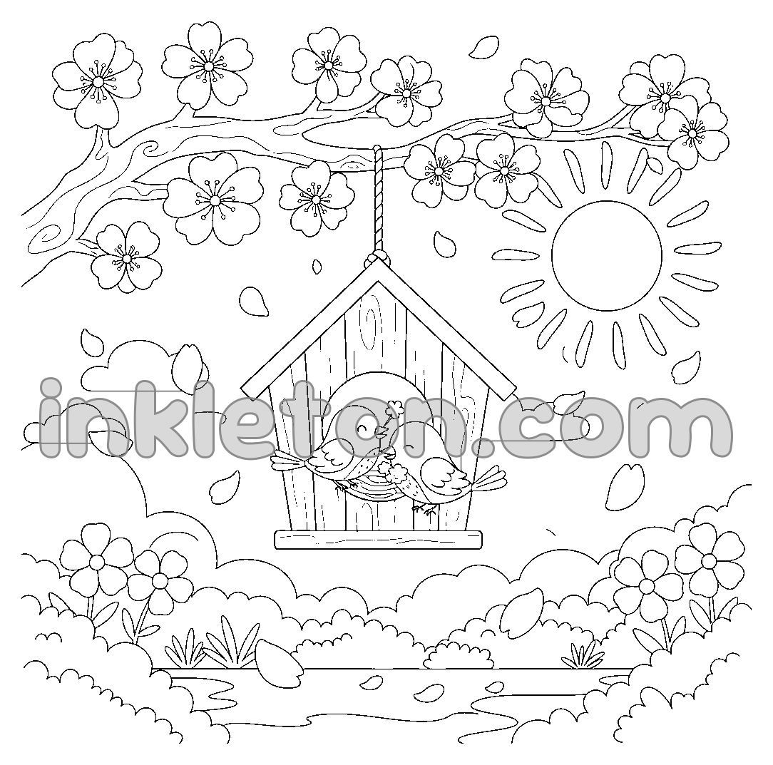 Birdhouse in the Spring Blossom