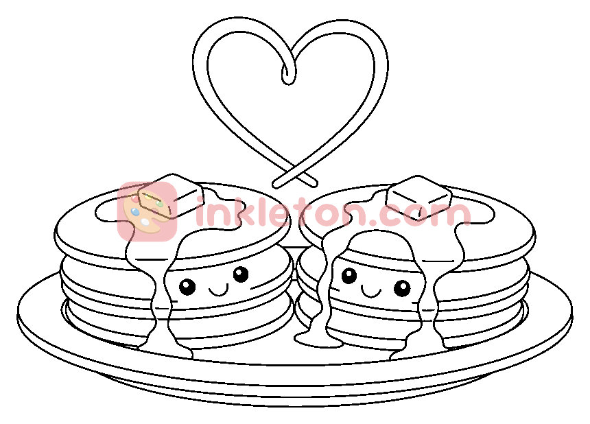 Página para colorir de Pancake Stack's Docinho com xarope para imprimir