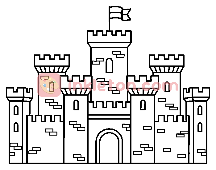 Page de coloriage Le château du premier roi à imprimer