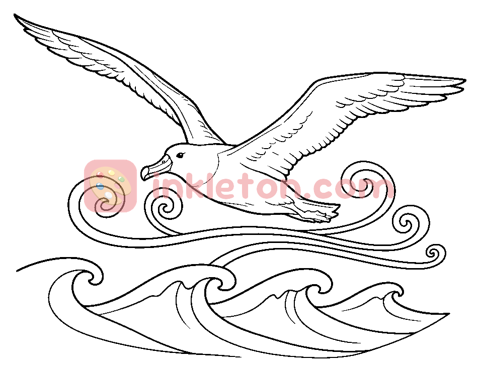 The Majestic Albatross Glide coloring page to print