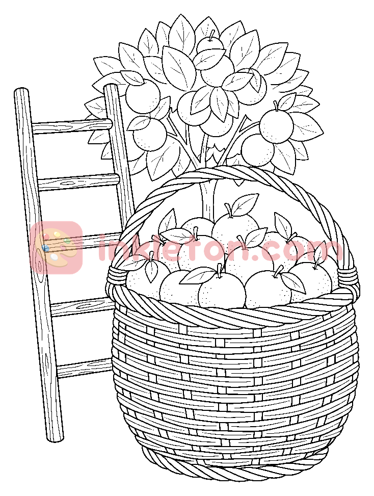Página para colorear de La cosecha de las naranjas del Algarve para imprimir