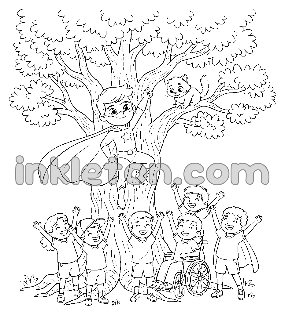 Caped Hero's Tree Rescue