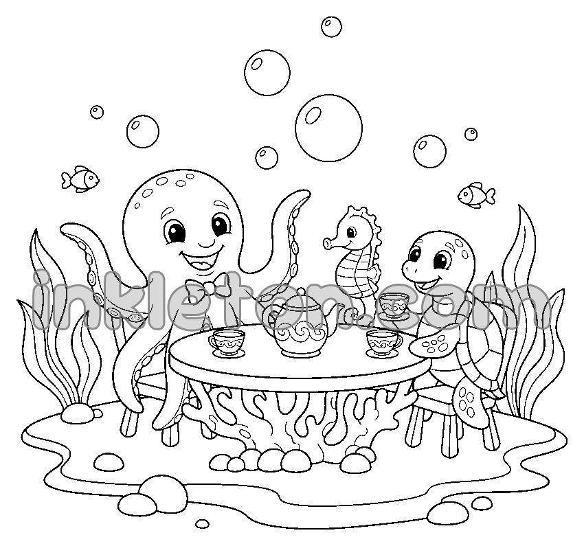 Čajový dýchánek s podmořskými tvory