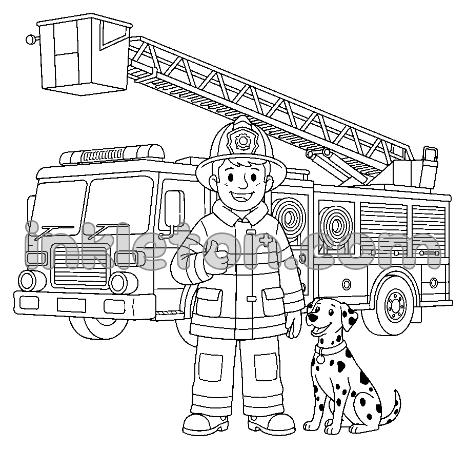 Firefighter and the Big Red Truck