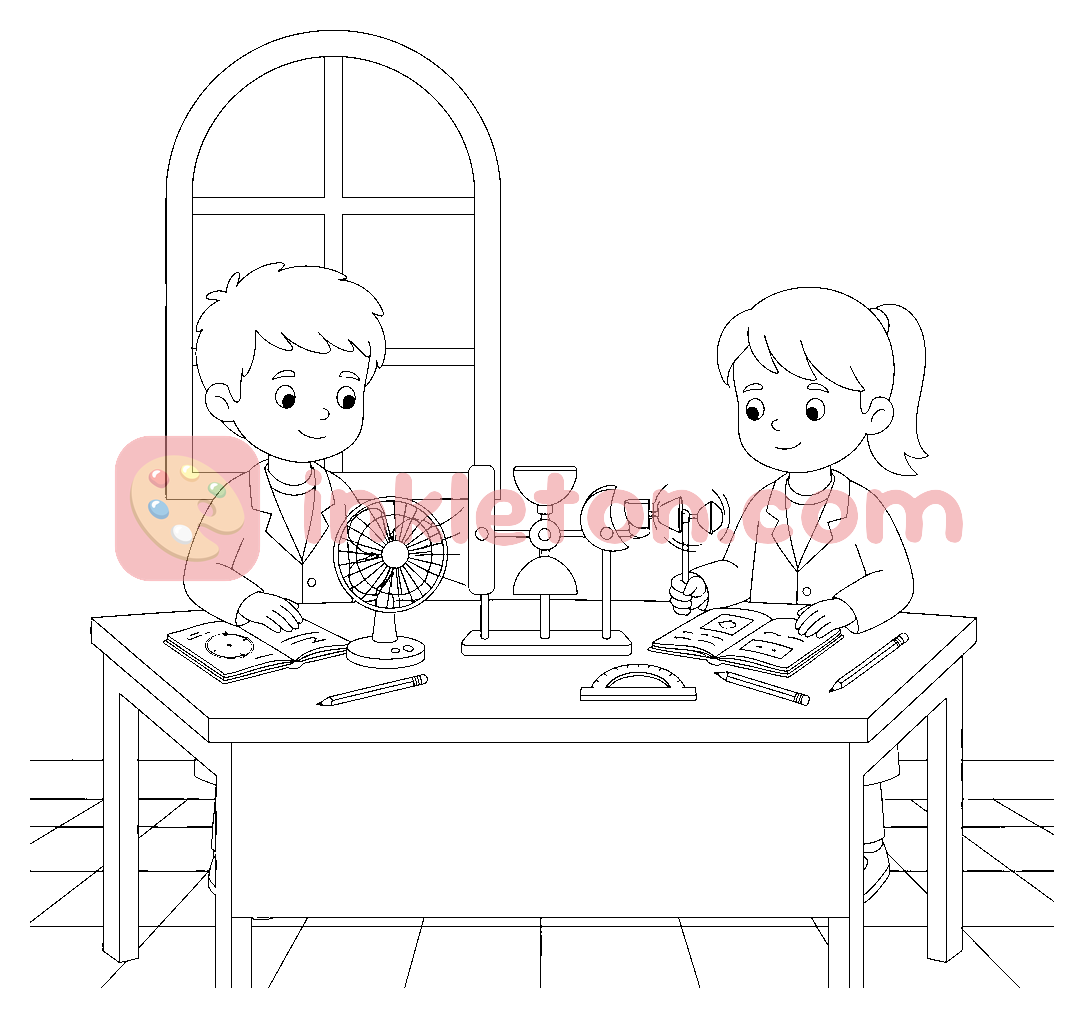 Classroom Wind Science Experiment coloring page to print
