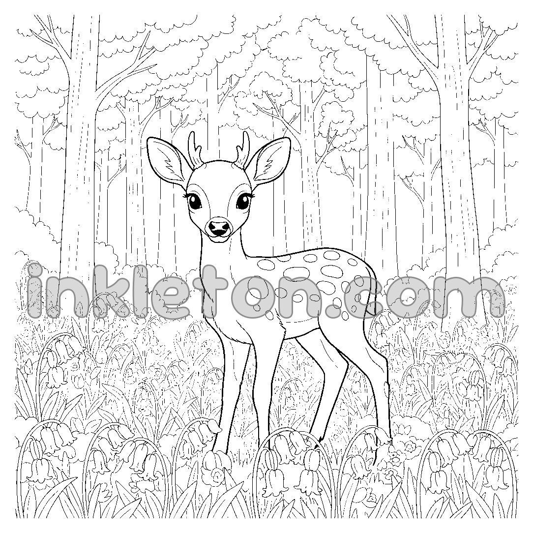 Fawn in the Bluebell Woods