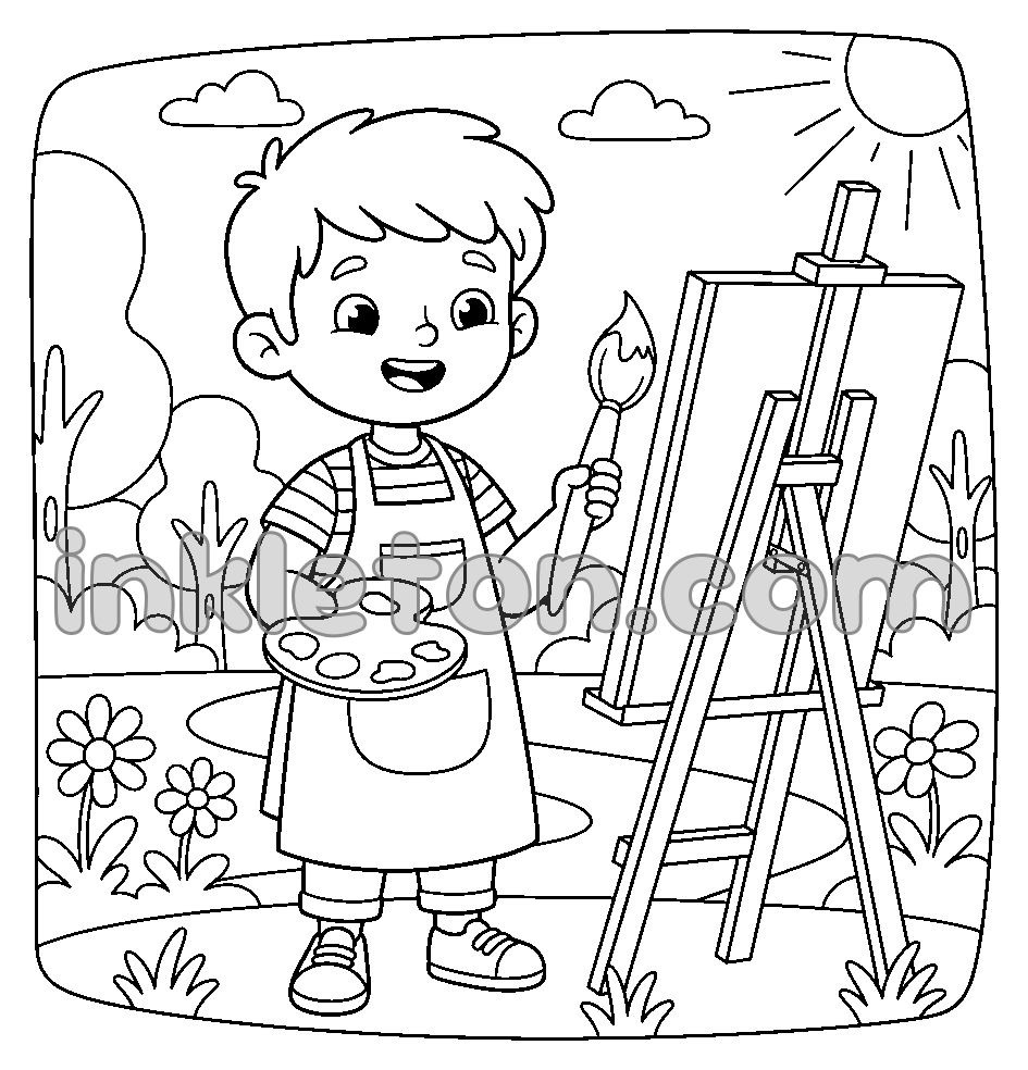 The Little Artist in the Park