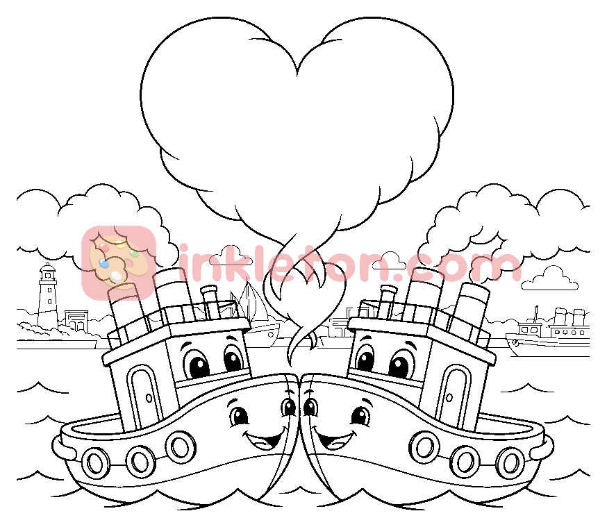 Página para colorir de Rebocador Harbor Peck para imprimir