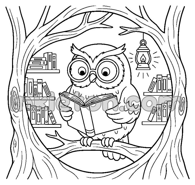 The Owl's Secret Tree Library
