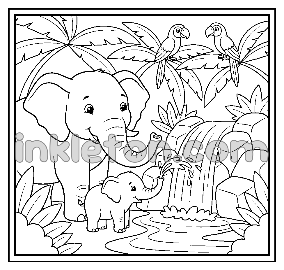 Elefanti giocosi della giungla