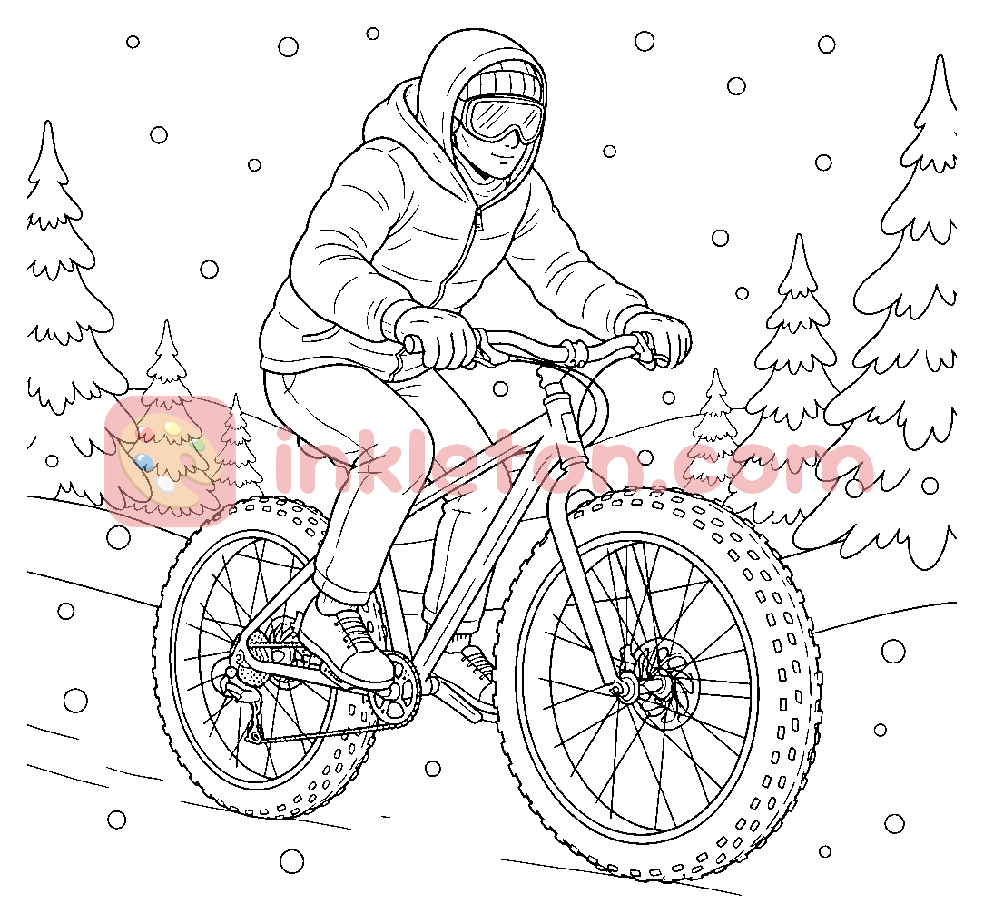 Page de coloriage Le trajet en Fat-Bike de Winter Frost à imprimer