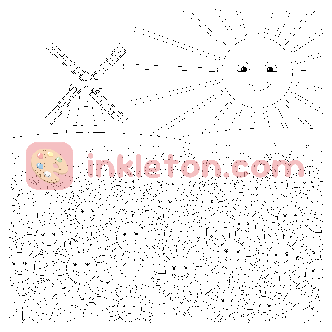 Pagina da colorare I girasoli dell'Alentejo da stampare