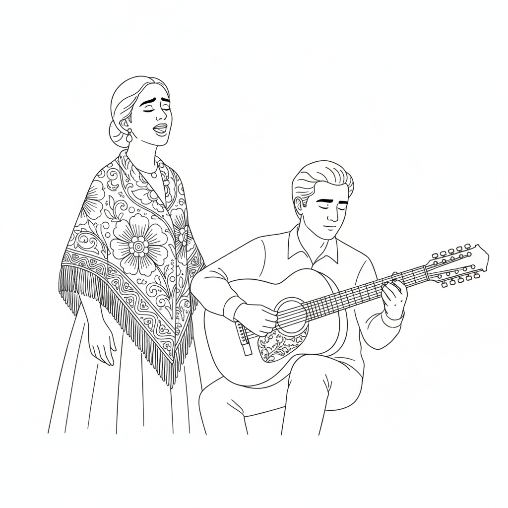 Der Fado-Sänger Malvorlage zum Ausdrucken