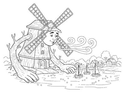 The Windmill Giant's Gift coloring page to print