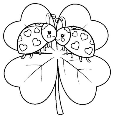 Página para colorir de Pontos de amor da joaninha para imprimir