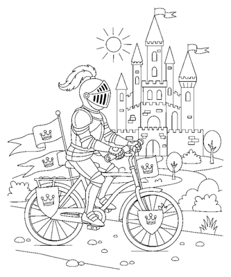 Page de coloriage Cycle du messager du chevalier royal à imprimer