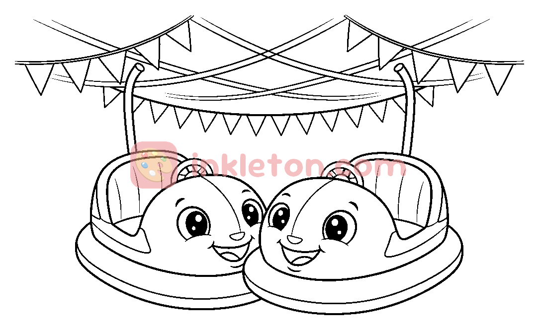 Página para colorir de Carro de para-choques Boop para imprimir
