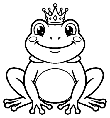 Smiling Frog Prince coloring page to print