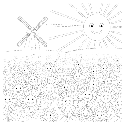 Pagina da colorare I girasoli dell'Alentejo da stampare