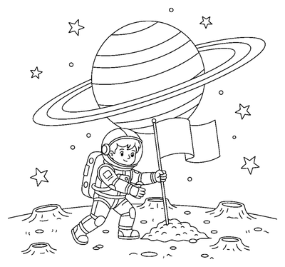 Astronaut's First Moon Walk