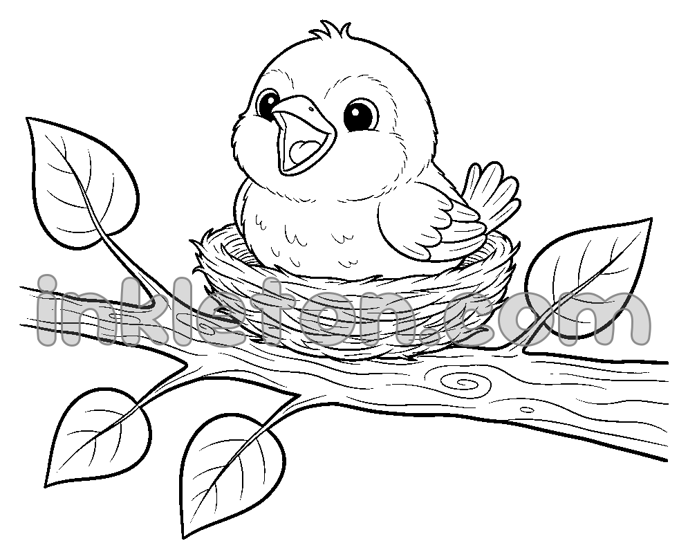 Babyvogel in een nest