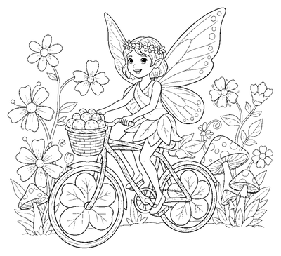 Página para colorear de Pedal Flor de Hada para imprimir