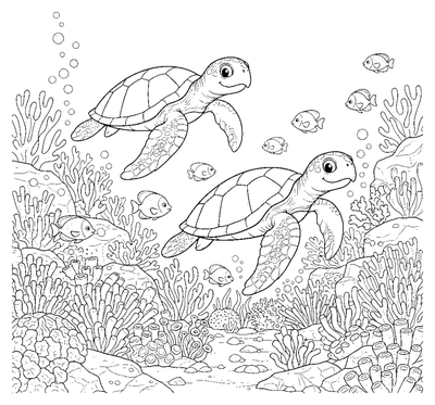 Coral Reef Sea Turtles