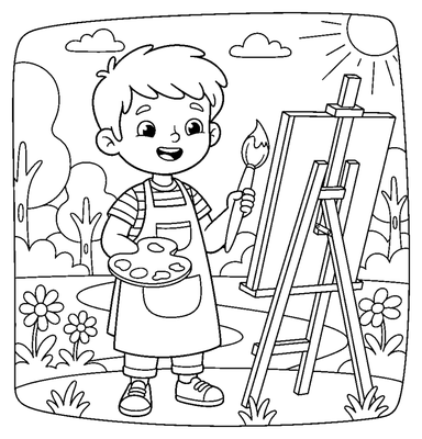 The Little Artist in the Park