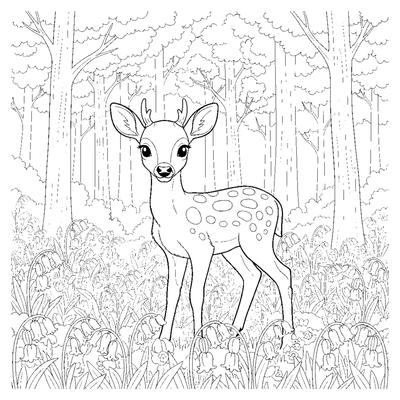 Fawn in the Bluebell Woods