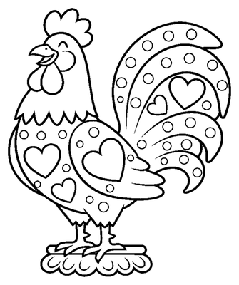 The Famous Rooster of Barcelos coloring page to print