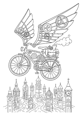 Steampunk Flying Bicycle