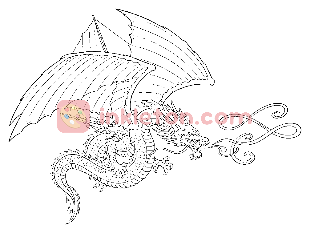 Page de coloriage Le souffle du dragon des vents à imprimer