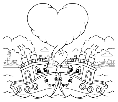Página para colorir de Rebocador Harbor Peck para imprimir