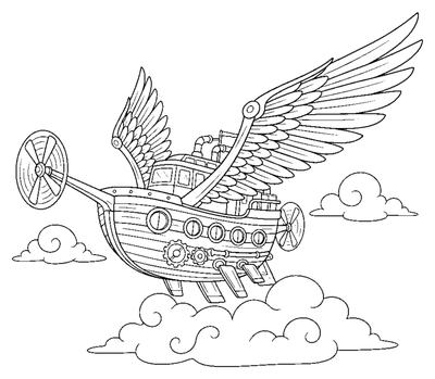 The Flying Steampunk Ship