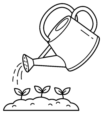 Kastelukannu ja itävät siemenet