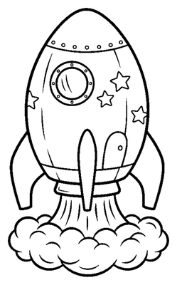 Página para colorir de Peck da aterragem na Lua do Rocket Ship para imprimir