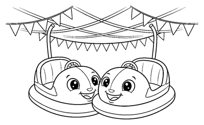 Página para colorir de Carro de para-choques Boop para imprimir