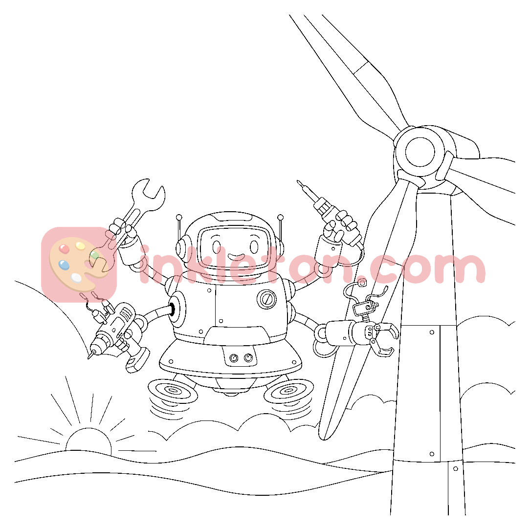 A Wind-Bot karbantartó csapata színező nyomtatáshoz