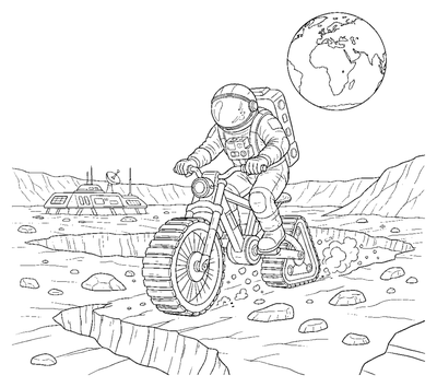 Omalovánka Kolo Martian Crater Explorer k tisku