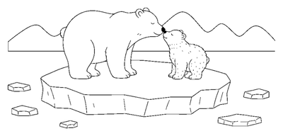 Polar Bear Cub's Nose Nuzzle coloring page to print
