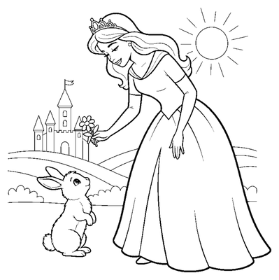 Page de coloriage Le baiser du prince grenouille au nénuphar à imprimer