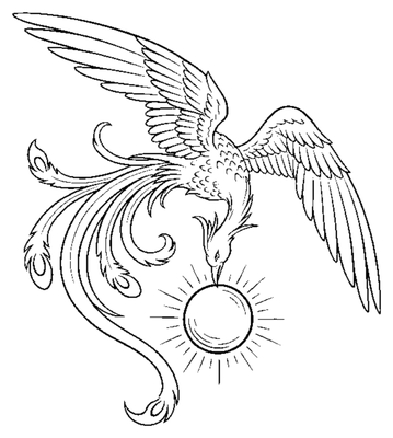 Page de coloriage Le baiser de braise du phénix à imprimer